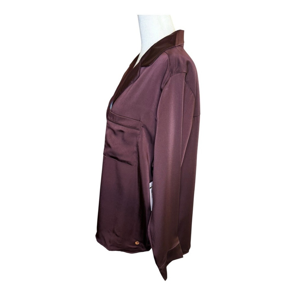 DANSKIN‎ Womens Top Long Sleeve Button Down Sleep Shirt Blouse Size Large NWT - Picture 2 of 6